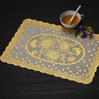 Gold heat protective PVC lace table Place mat for home