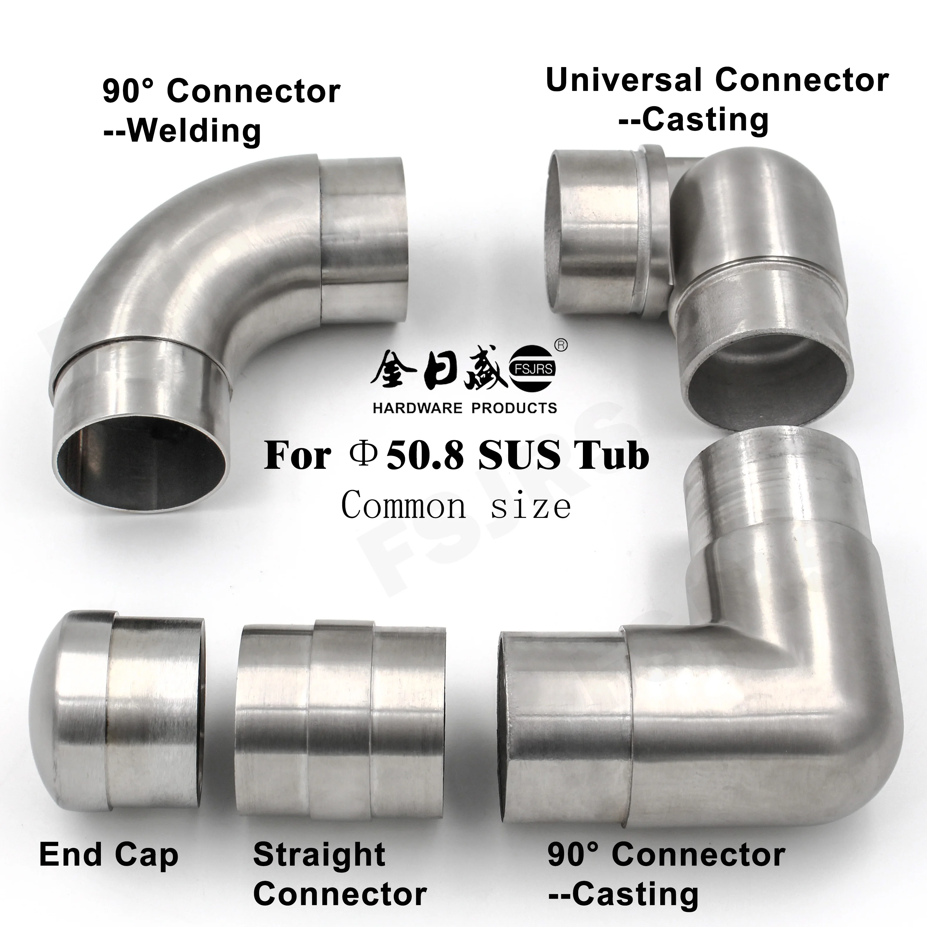 Stainless Steel Construction Railing Hardware Fitting Tube Connector