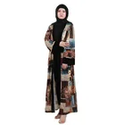 2019 fashion front open beading latest design women black new abaya muslim dress