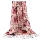For gift cheap viscose formal dress shawl bloom printing scarf for ladies