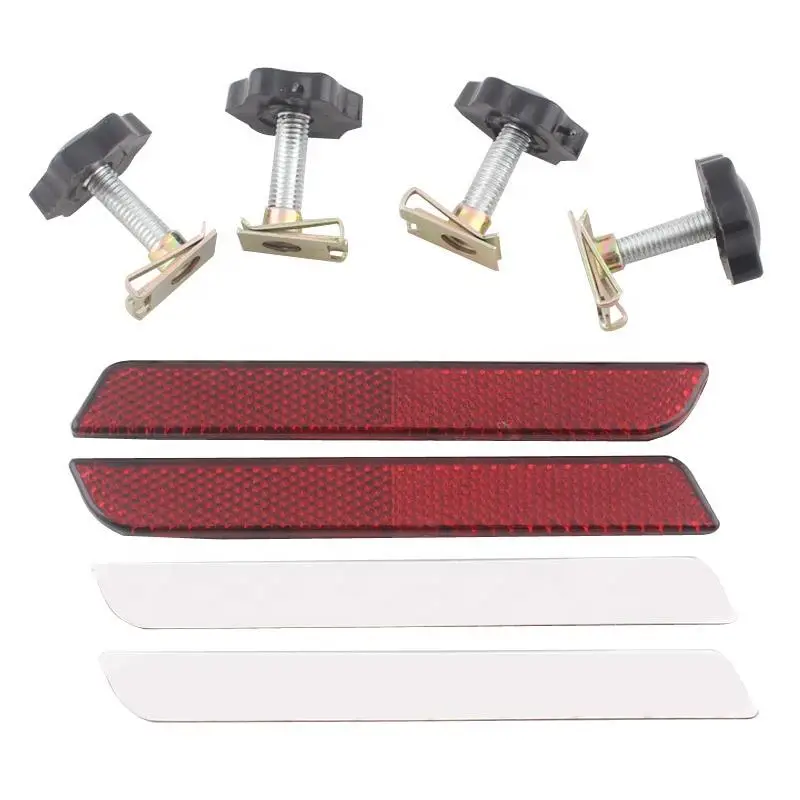 Hard Saddlebags Red Side Visibility Reflectors+Theft Deterrent Locks Fit For Harley