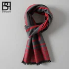 Scarf With Mens Brushed Silk Knit Scarf Double-faced Fashion Design With Tassels