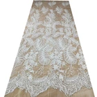 African bridal tulle mesh embroidery lace fabric for lace wedding dress