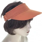 Newest Product Custom Summer Cotton Elastic Band Orange Visor Caps Hats For Ladies