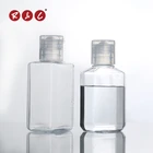 50ml 60ml 80ml Transparent PET Plastic square Bottles With Flip Top Cap