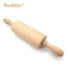 mini kids beech wood cookie baking rolling pin toy