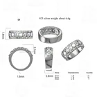 Three Layer Multi Stone Ring, Engagement Cubic Zircon 925 Silver Eternity Band Ring