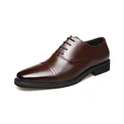 Exquisite Workmanship Mens Dress Shoes Oxford Genuine Leather with Delicate Stitches