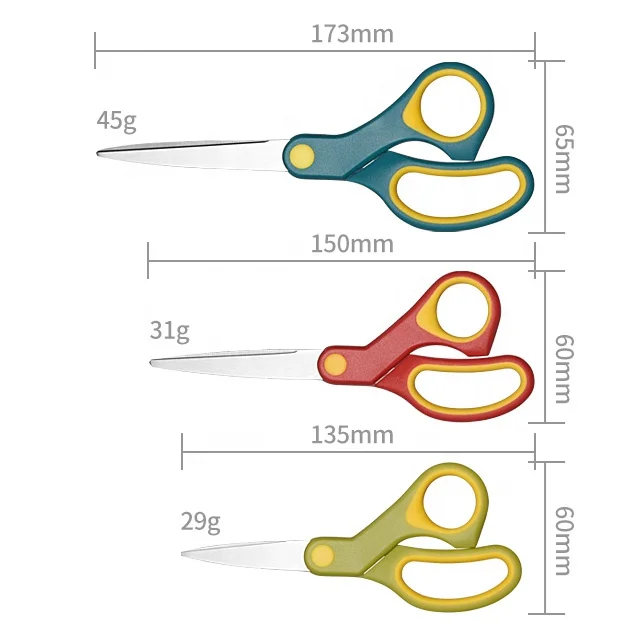 Safely Stainless Steel Student Children DIY Office Paper-Cut Scissor With Soft Grip Handle