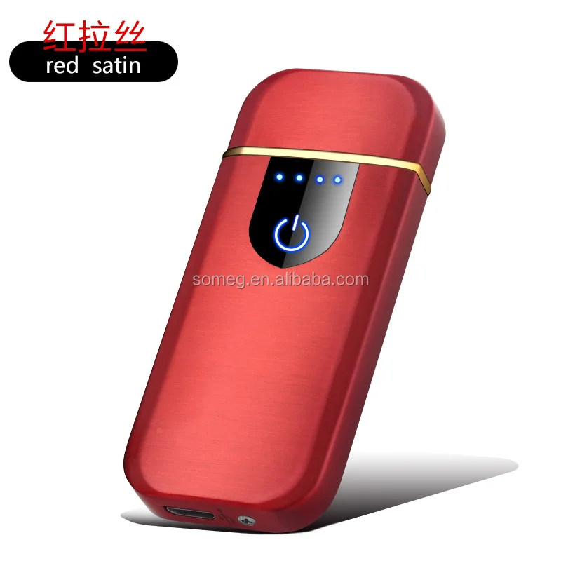 USB Rechargeable Windproof Flameless Electronic Lighter Ultra Thin Cigarette Lighter Touch Induction Double Side Lighter
