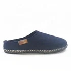 Flat Men And Lady Felt Slippers Flat Pu Stitching Outsole