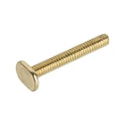 connector closet bolt set with 1/4*3-1/2 brass t head bolt , nickel plated acorn nut and plastic washer polybag package