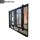 Customized Size And Design Indoor Electrophoresis Aluminum Ventilation Folding Glass Windows