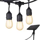 20% off Christmas Holiday Outdoor Solar Battery Powered LED S14 Edison Bulb String Light 15m 15bulb