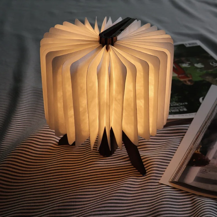 Reading Book Lamp Wooden Decorative 3d LED Night Light For Hotel Room