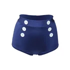 Pure color swimming trunks sexy swimming shorts beachwear swimwear with button for women