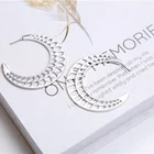 Hoop Silver Earring China Manufacturer Casting Ear Hoop Matte Silver Cut-out Hoop Earring