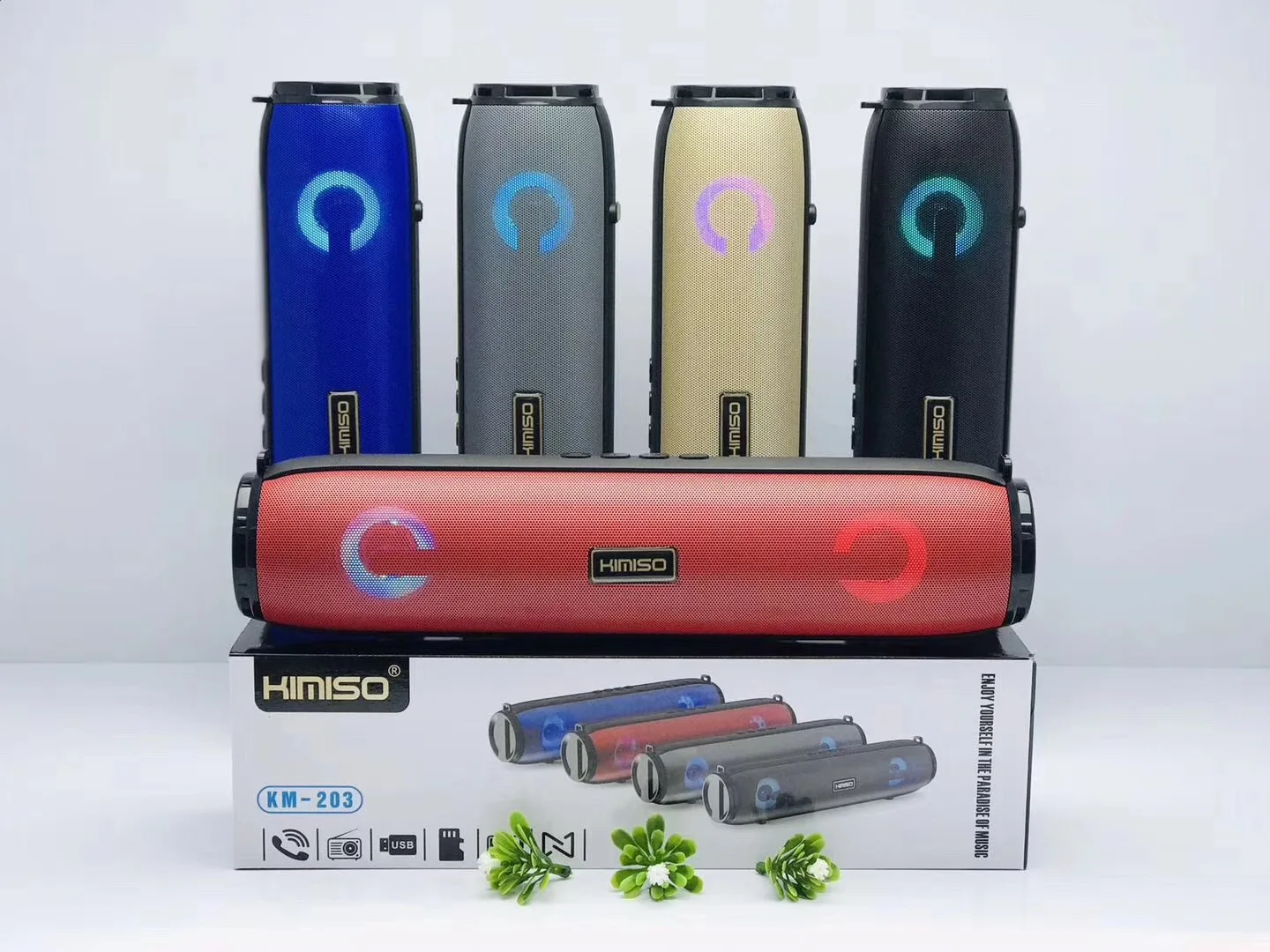 KIMISO KM-203 new arrivals portable wireless bluetooth speaker TWS with LED lights - ANKUX.COM