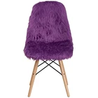 American modern hot selling faux fur seat beech wood leg dining chair for home hotel restaurant