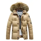 Man Running Canada Duck Down Jacket Coat Parka Clothes Men With Detachable Fur Hood