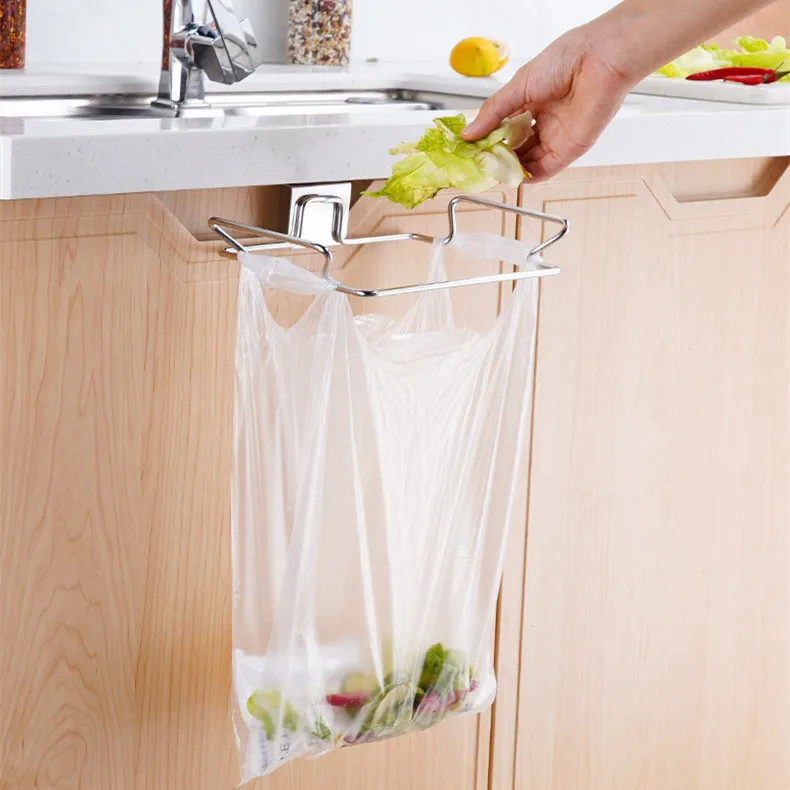 Multifunction Kitchen Stainless Steel Garbage Bag Holder Trash Bag