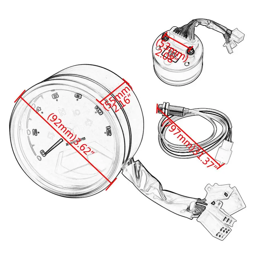 Motorcycle Meter LED digital Indicator light Tachometer Odometer Speedometer Oil Meter Multifunction Motor Instruments New
