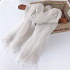Fashion monochrome shade folds long scarf shawl women hijab