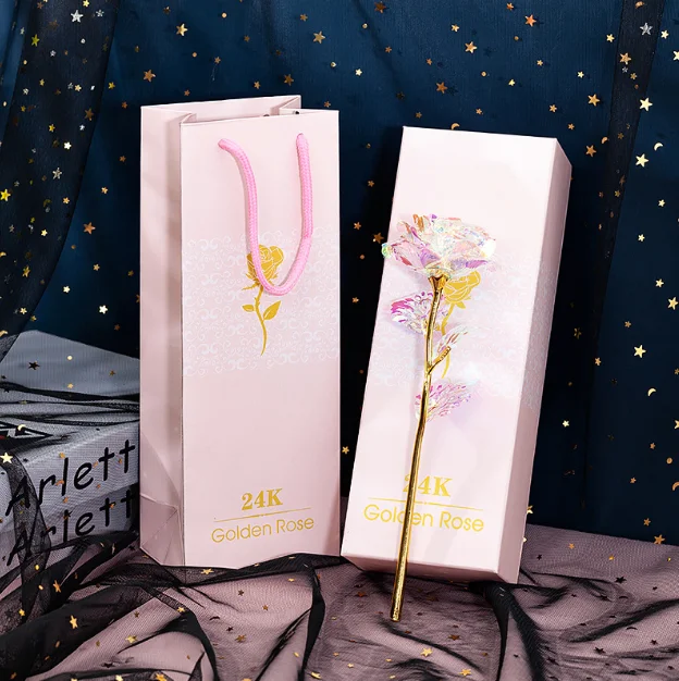 valentines day gifts rainbow galaxy rose 24k gold