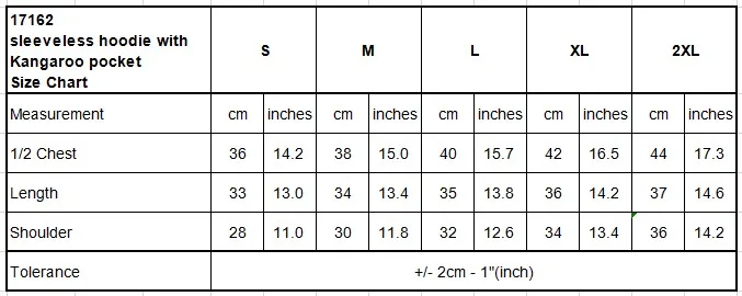 17162 Size Chart