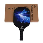 Blue silk with the Quality Rimless Superman Carbon Racket Polymer Honeycomb Core Graphite Pickleball Paddle Carbon Racket