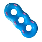 Custom 42" 0.75 mm 3 person Waterpark Tube inflatable float island ocean inflatable Blue water raft floating tubes