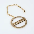 hang gold color for metal chain with badge zinc alloy for fancy clothing
