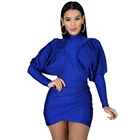 Dress Long Sleeve 2020 Fall Amazon Hot Sale Irregular Bodycon Solid Dress Long Sleeve Womens Clothing