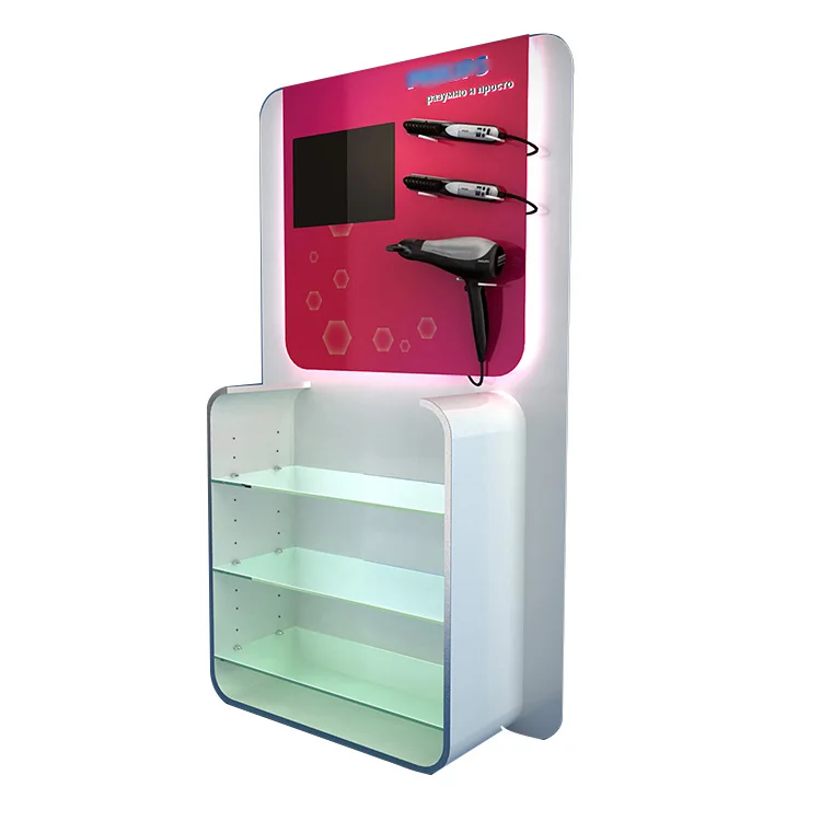 Wall mount new products shelves storage led display racks holder for supermarket shelf