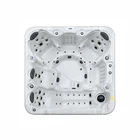 6 Person Acrylic Whirlpool Massage Hot Tub Spa With LED Light