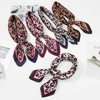 Chinese Pink Brand Leopard Print Digital Print Lady Head Chiffon Satin Silk Hair Scarf