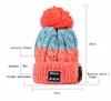 Winter Knitting Beanie Cap with Bluetooth Earphones Bluetooth Beanie Hat with Bobble