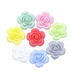 Factory Bulk BPA Free Food Grade Baby Chew Soft Camellia Silicone Teething Beads For Jewelry Making