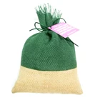 Christmas Customized Logo Printed Jute Hemp Drawstring Bag for gift Packaging bag