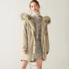 2019 Winter New Product Real Fox Fur Parka Coats Thick Fox Fur Collar Hooded duck down Lining Wholesale Causal Fur fishtaiParka