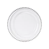 Luxury transparent clear glass Charger Plates with beads for dinner or hotel