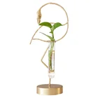 Nordic decor creative design flamingo desktop glass hydroponic flower planter pot