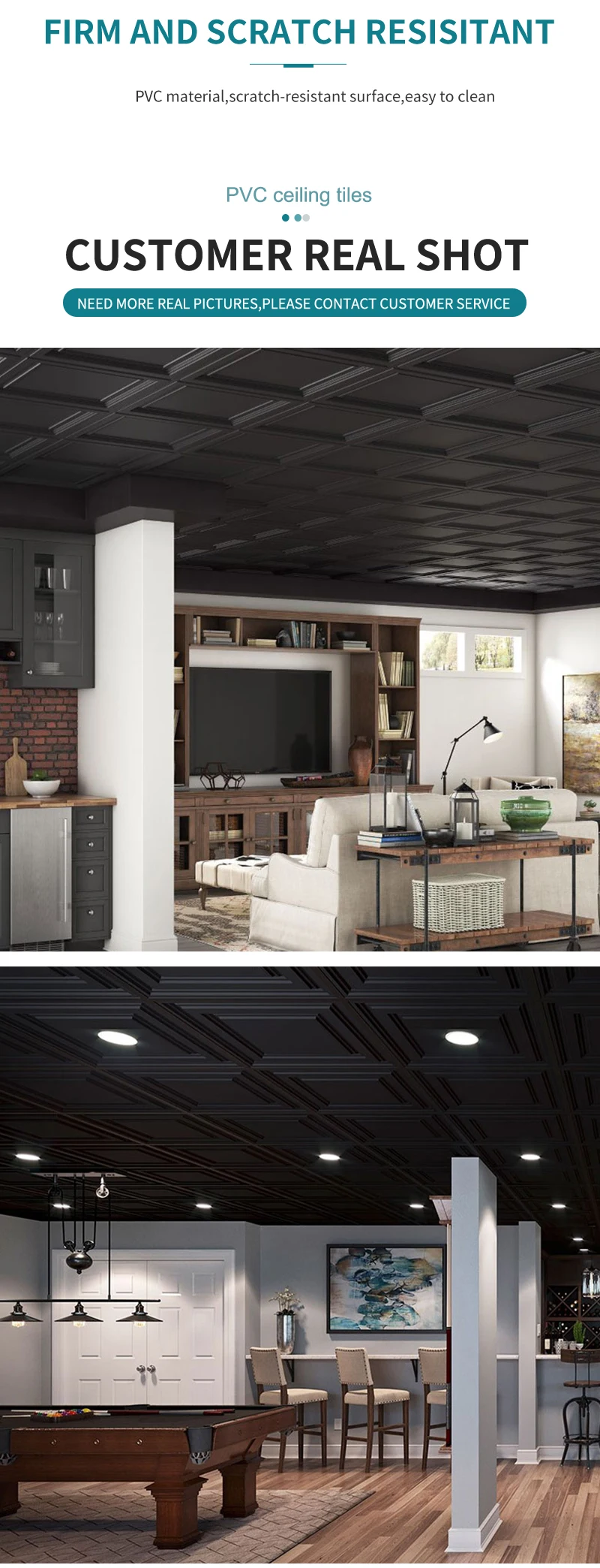 Insulated ceiling tiles 600x600mm for interior decoration fireproof  pvc ceiling tiles