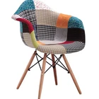 Comfortable Cheap Leisure Chairs / Modern Living Room Furniture Indoor Patchwork Fabric Armchair