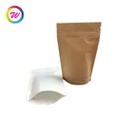 pantone color printing ziplock stand up biodegradable kraft paper bag
