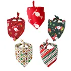 Hot Selling Christmas Design 100% Cotton Pet Triangle Scarf For Custom