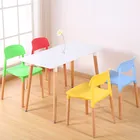 Free Sample Cheap Wholesale Price for Sale Modern Plastic wooden legs Dining Chair