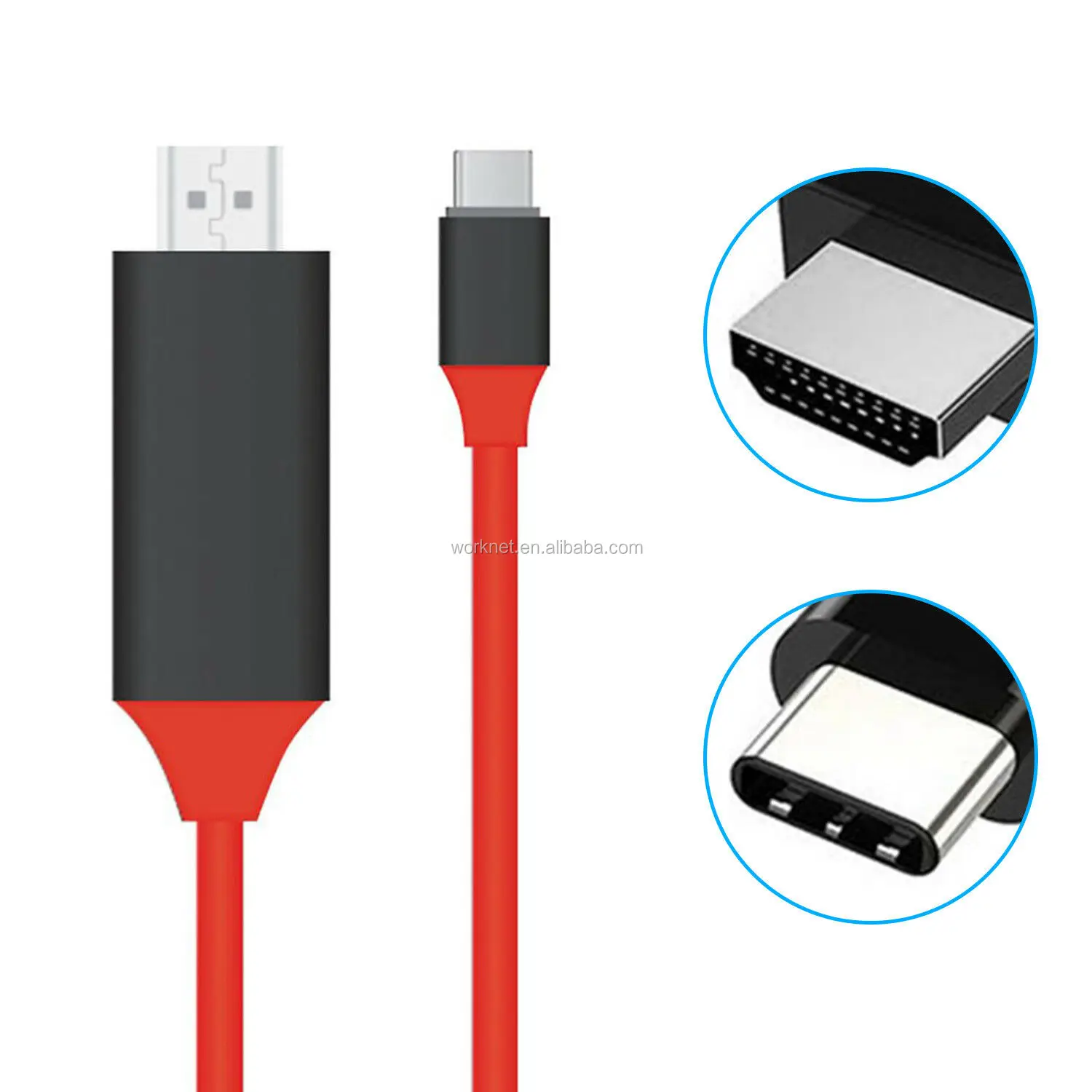 2m type C to HDMI Cable Adaptor for MacBook Samsung Galaxy S9/S8/Note 9 Huawei P20 Pro USB-C HDMI Adapter - ANKUX.COM