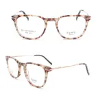 demi color tortoise shell acetate optical frames slim metal temple eye glasses for unisex