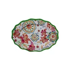 Wavy Edge Oval Plate Large Melamine Oval Dinner Plates